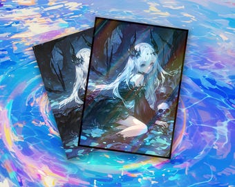 MTG Card Sleeves: Dark Swamp Anime Girl Top Quality Sleeves, Suitable for all tcgs High Quality Foil/Holo