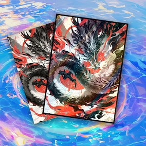 Kartenhüllen: Tintenmalerei des Drachens Hochwertige Hüllen, Passend für alle tcgs High Quality Gloss
