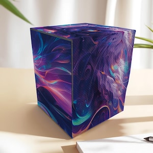 Neon Cat Deck Box - Anime style, 200 Storage Collectible Deck Boxes, Custom Leather Deck Boxes