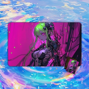 Pink - Hued Cyborg Playmat | Desk Mat and Mouse Pad | Playmat