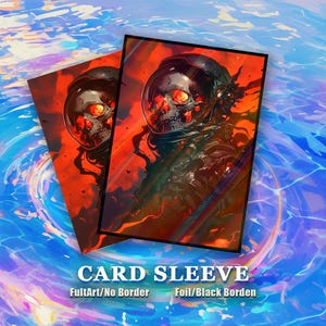 Pochettes : pochettes haute qualité Fiery Astral Skull, adaptées à toutes les cartes du JCC