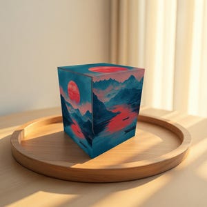 Red Sun Voyage Deck Box - Anime Style, 200 Storage Collectible Deck Boxes, Custom Leather Deck Boxes