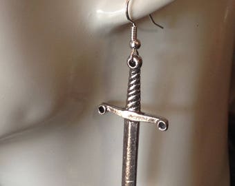 Dagger earrings made with Australian Pewter and Surgical Steel hook