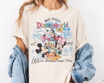 Retro Walt Disneyworld Shirt, Disneyworld EST 1971 Shirt, Mickey And Friends Shirt, Retro Disney Shirt, Disney Trip, Where Dreams Come True