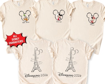 Disneyland Paris Custom Shirts, Disney Paris 2026 Group Shirts, Disney Family Trip Matching Shirts, Mickey Eiffel tower