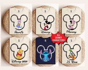 Disney Trip Group Shirts, benutzerdefinierter Name Disney Familienurlaub passende Shirts, Mickey Head Shirts, personalisierte Disney Reise passende Shirts
