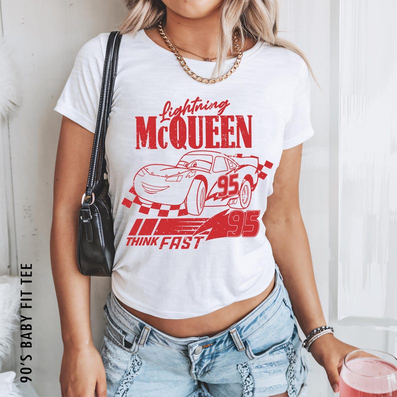 Lightning Mcqueen Png, Retro Distressed Mcqueen 95, Projekt sublimacji samochodów, Plik cyfrowy, Natychmiastowe pobieranie zdjęcie 2