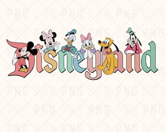Disneyland PNG desgastado, Disney Mickey y sus amigos PNG, Disneyland logo PNG, lindo Disney PNG, camisetas Disney, archivo digital Disneyland, retro