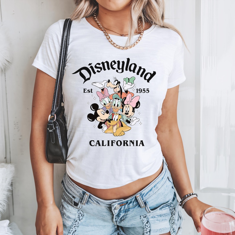 Retro Disneyland California PNG, Disneyland Est 1955, Mickey And Friends image 2