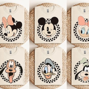 Retro Mickey Minnie Shirts, Retro Disney Trip Shirt, Retro Mickey und Freunde Shirt, Karierte Mickey Shirt, Disney Familien Urlaub Shirt