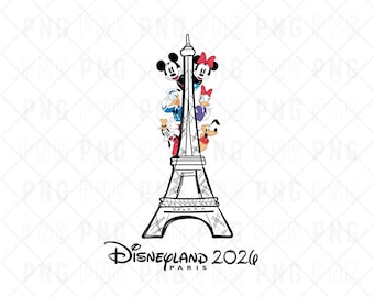 Disneyland Paris 2026 PNG, Paris Eiffel Tower Mickey and Minnie