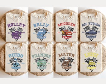 Disney Cars Family Matching Shirts, Disney Cars Group Shirt, Disney Vacation, Disney Cars Shirt, Distressed Retro, McQueen 95, Mater Shirts