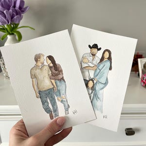 Custom Handpainted Faceless Watercolor Family Portrait| Wedding Gift| Custom Couples Gifts| Personalized Gift| Custom Portraits| Best Seller