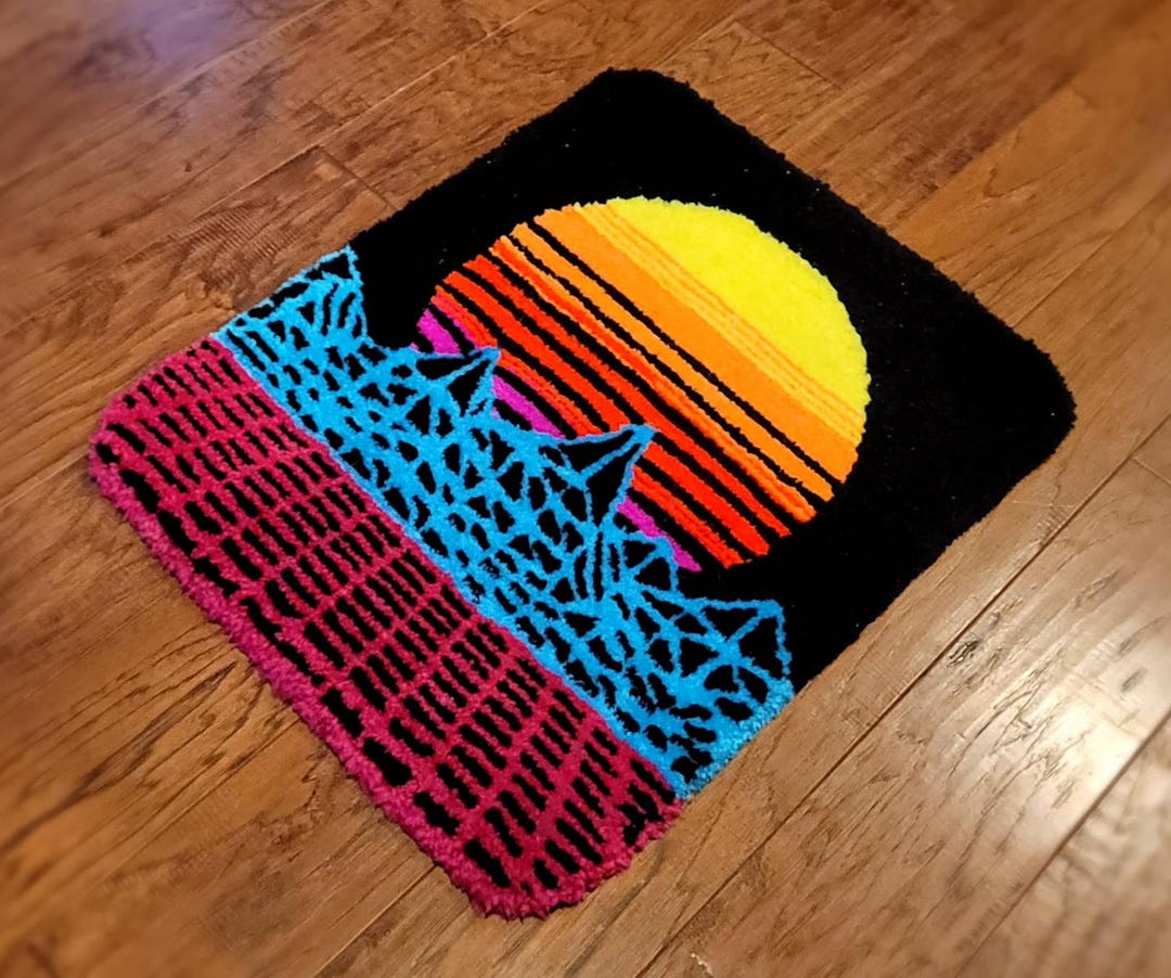 Cyber Sunset Handmade Tufted Rug - Etsy