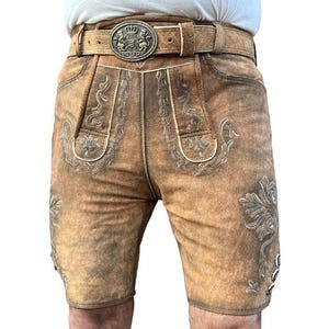 Herren Lederhose Kurz - Authentische Trachtenhose Für Oktoberfest