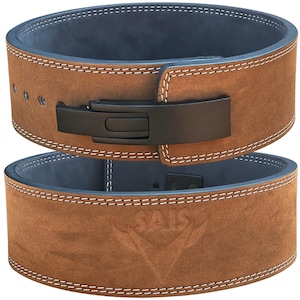 Sais Weightlifting Belt Full Power Design Men & Women Lever Closure Gym Lifting Belt Fitness Belt Buffalo Leather  Powerlifting S-XXL