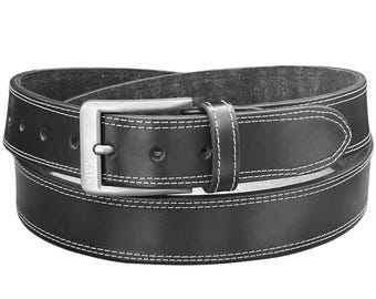 Sais Men&#39;s Leather Belt 38mm Wide Timeless Design,Classic leather belt Hand made  Real Leather Made in Germany with Buckle Size 90-130 New