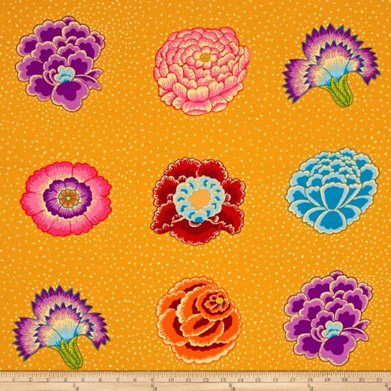 Kaffe Fassett PWGP149 Corsage Gold Cotton Fabric By Yd