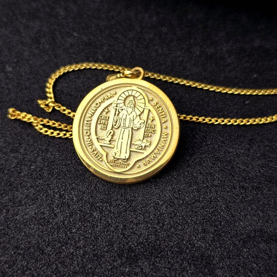 Saint Benedict Sterling Silver Pendant: Catholic Exorcism Medallion