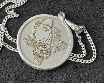Personalized Marcus Aurelius Silver Pendant Necklace - Roman Emperor Gift