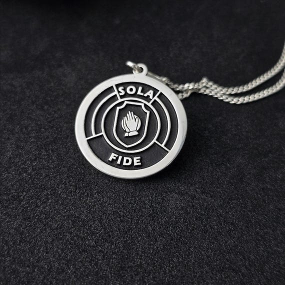Personalized Sola Fide Necklace: Sterling Silver Christian Jewelry