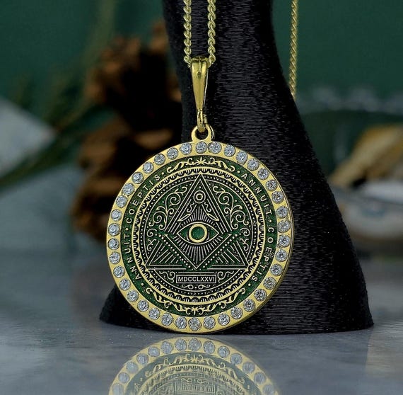 Masonic All Seeing Eye Necklace • Illuminati Symbol Pendant • Unisex Protection Jewelry • Esoteric Occult Gift • Freemason Inspired
