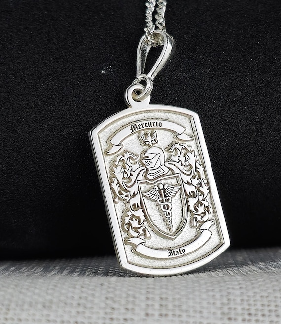 Personalized Family Crest Necklace | 925 Sterling Silver Coat of Arms Pendant | Heritage & Legacy Jewelry