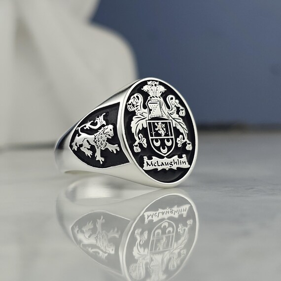 Custom Family Crest Signet Ring: Sterling Silver Heirloom Jewelry