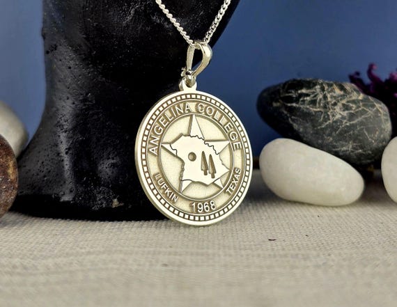 Sterling Silver Academic Pendant: Custom College Map Necklace