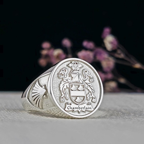 Family Crest Signet Ring: Personalized Coat of Arms Ring