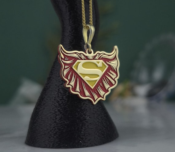 Gold Plated Sterling Silver Heroic Shield Necklace • Handmade