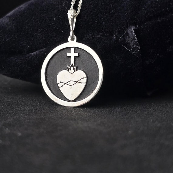 Heart Cross Silver Pendant Necklace - Handcrafted, Handmade Jewelry for, Christian Faith Gift