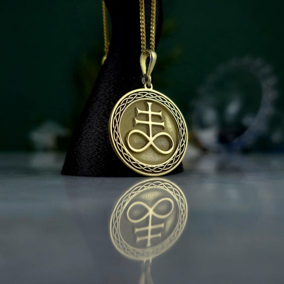 Leviathan Cross Pendant • Sterling Silver Occult Necklace • Alchemical Sulfur Seal