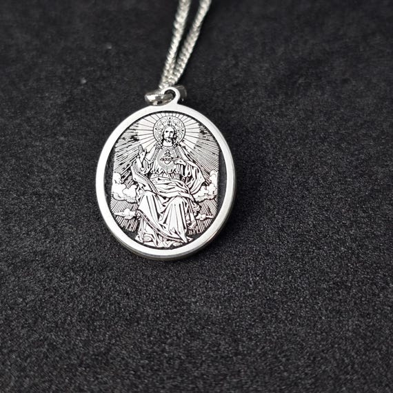 Christ Jesus Pendant: Sterling Silver Christian Necklace, Religious Gift