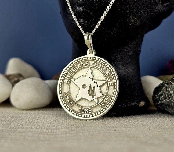 Sterling Silver Academic Pendant: Custom College Map Necklace