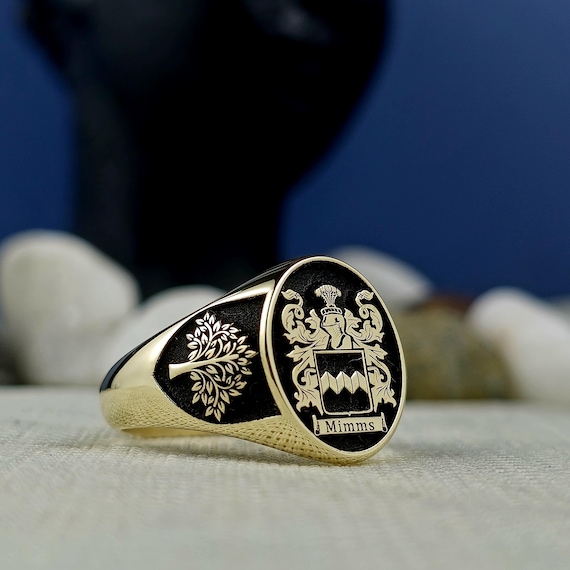 Custom Family Crest Signet Ring: Sterling Silver Heritage Jewelry