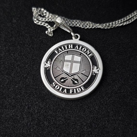 Sola Fide Necklace: Christian Faith Pendant, Personalized Jewelry
