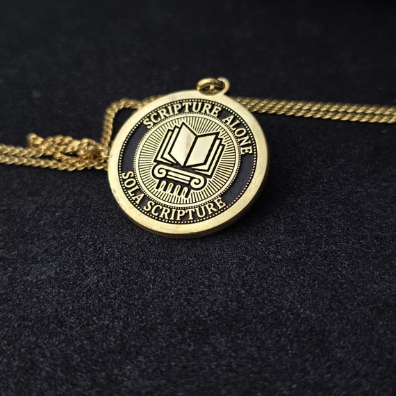 Sola Scriptura Necklace: Religious Jewelry, Scripture Alone