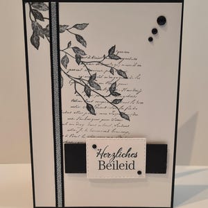 Handgemachte Trauerkarte / Beileidskarte