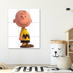 Charlie Brown Poster Pixel art Printable Wall Art PDF Digital Download Pixelated Wall art Large Poster Home Office Decor Modern Wall Hanging