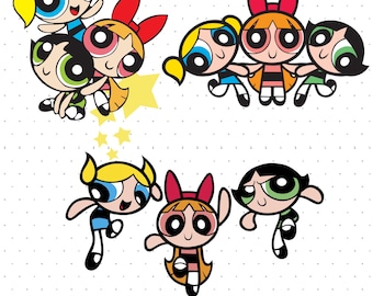 Powerpuff Girls Svg/Png Bundle, Powerpuff Girls Png, Powerpuff Clipart, Powerpuff svg,Digital Download Bundle Svg, Eps, Png, and Pdf.