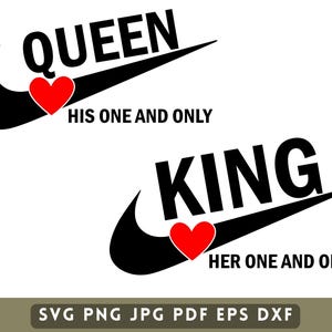 Rey y reina svg, aniversario svg, matrimonio svg, pareja camisa svg, pareja svg, San Valentín svg, suyo y suyo, recién casado, rey y reina svg