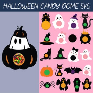 Halloween Candy Dome Svg Bundle,Candy Ornaments SVG,Halloween Candy Holder SVG,Halloween Cricut Svg,Chocolate holder svg,instant download