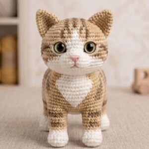 Realistic Cat Crochet Pattern PDF, Amigurumi Cat Pattern, Lifelike Kitten Crochet Tutorial, Stuffed Cat Plush Pattern, DIY Pet Crochet,