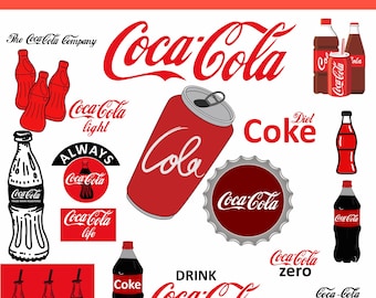 Pacote de Coca-Cola Svg, Arte Inspirada na Coca-Cola, Bebida Svg, Coca-Cola Svg PNG, Coca-Cola Svg, Adesivo, Coca-Cola PNG, Arquivo Digital Cricut, PNG