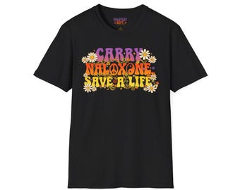 Lleva naloxona Camiseta estilo hippie