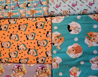 Flintstones (5 patterns)- Dog bandanas, Poop Bog Holder, Treat Bags