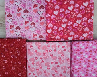 Valentine's Day hearts (5 PATTERNS) Dog bandanas