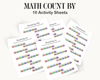 Skip Counting Worksheets Bundle | Count by 1s to 10s | Missing Number Practice | Number Sequencing Activities | Kindergarten Math Printable