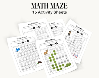 Math Maze Printable | Follow Numbers 1-16 Activity | Number Sequence Worksheet for Kindergarten Kids